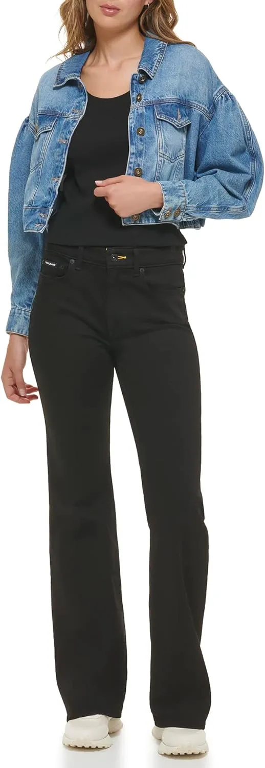 DKNY Women's Denim Fashionable Cropped Jeans Jacket