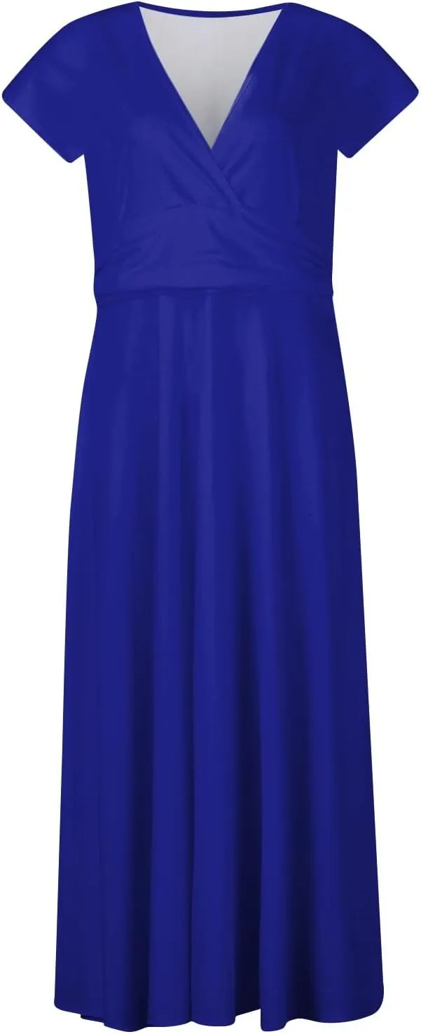 Dresses Women Summer Maxi Dress Short Sleeve Womens Summer Dresses for Island Vacation Smocked