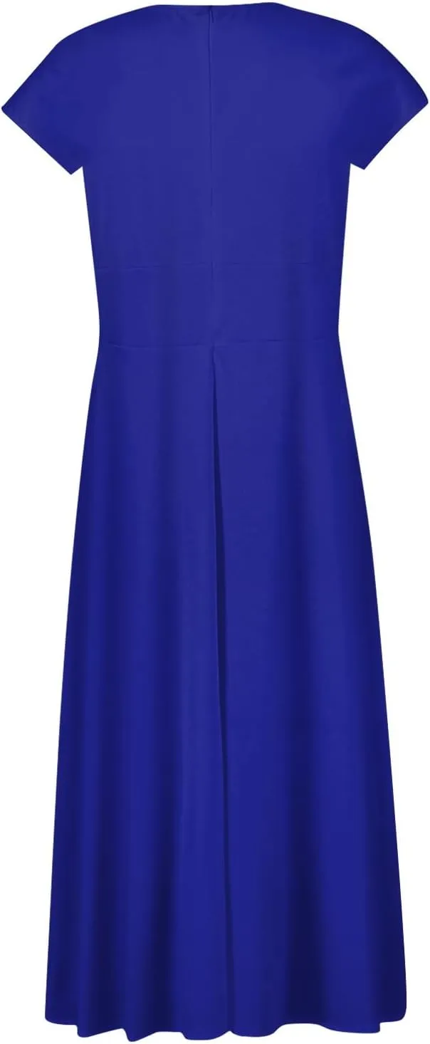 Dresses Women Summer Maxi Dress Short Sleeve Womens Summer Dresses for Island Vacation Smocked