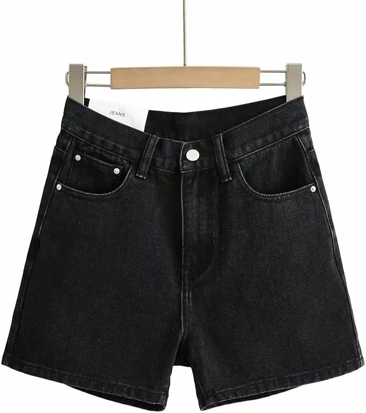 EMMIOL 2025 Jean Shorts for Women Basic Wash Stretchy Solid Denim Summer Hot Short Y2k Casual Jorts