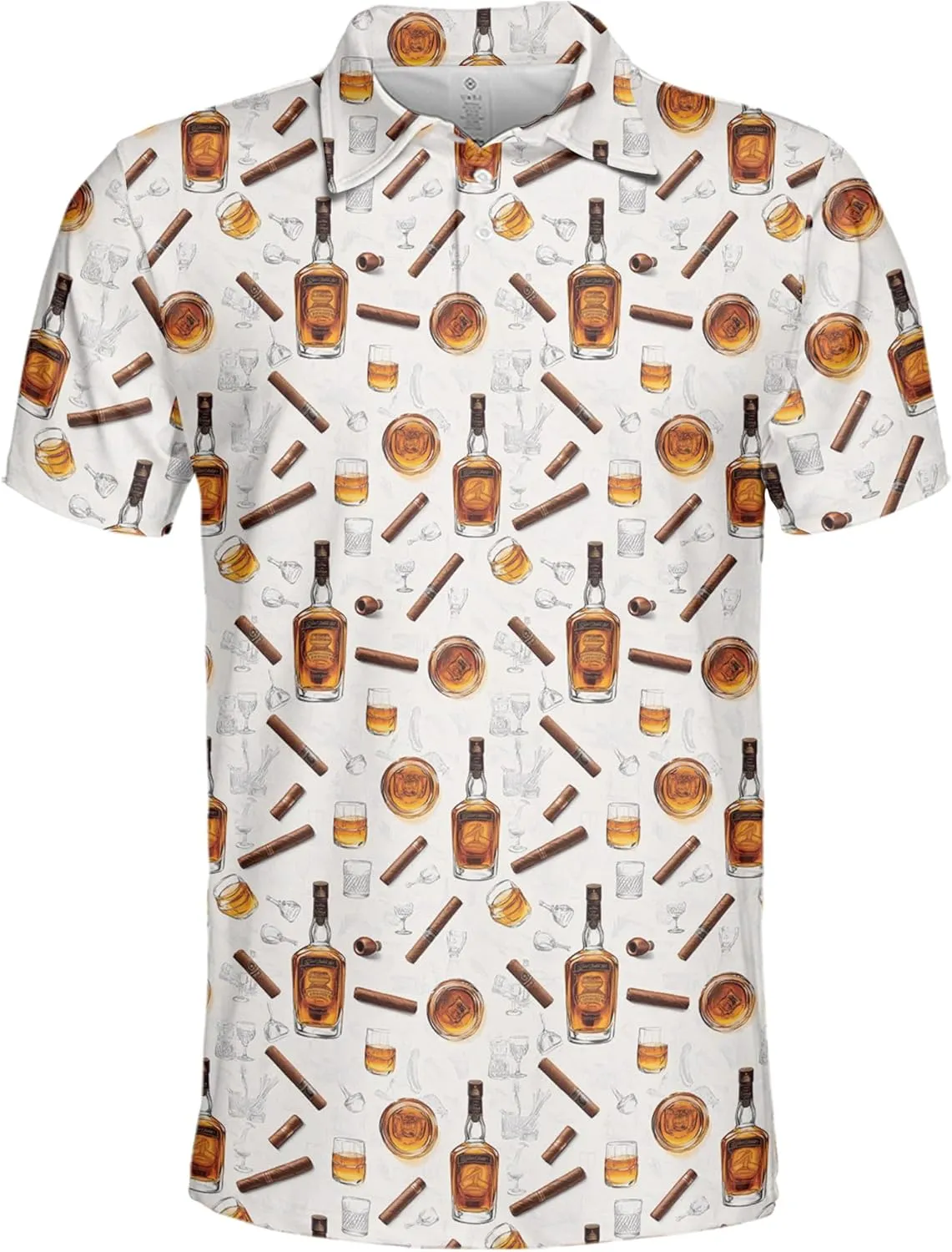 Funny Golf Shirt for Men Print Hawaiian Mens Polo Shirts Crazy Golf Gifts