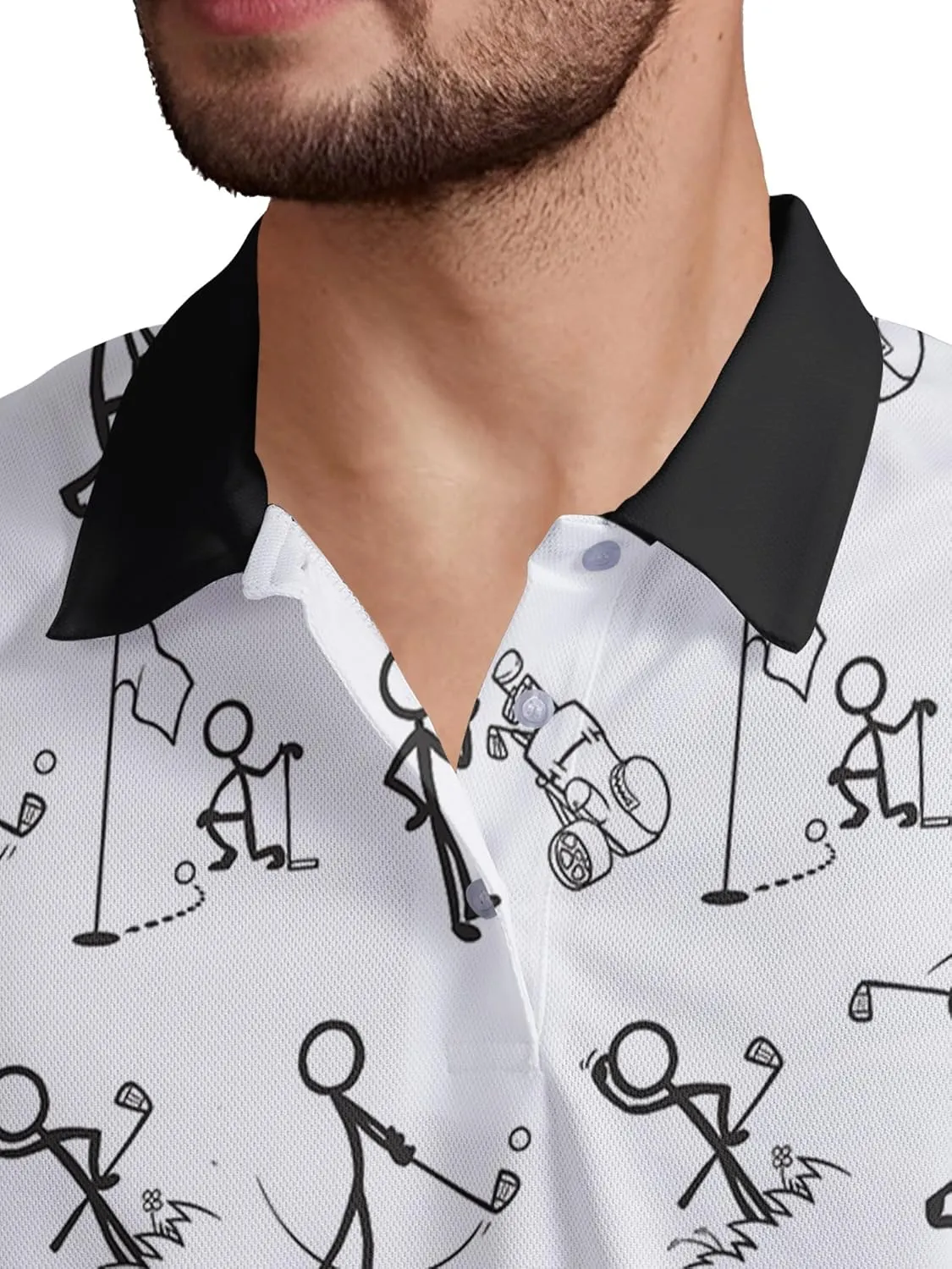 Funny Golf Shirt for Men Print Hawaiian Mens Polo Shirts Crazy Golf Gifts