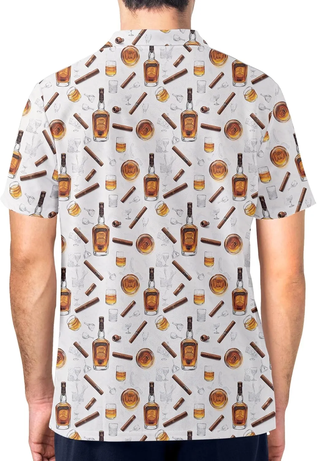 Funny Golf Shirt for Men Print Hawaiian Mens Polo Shirts Crazy Golf Gifts