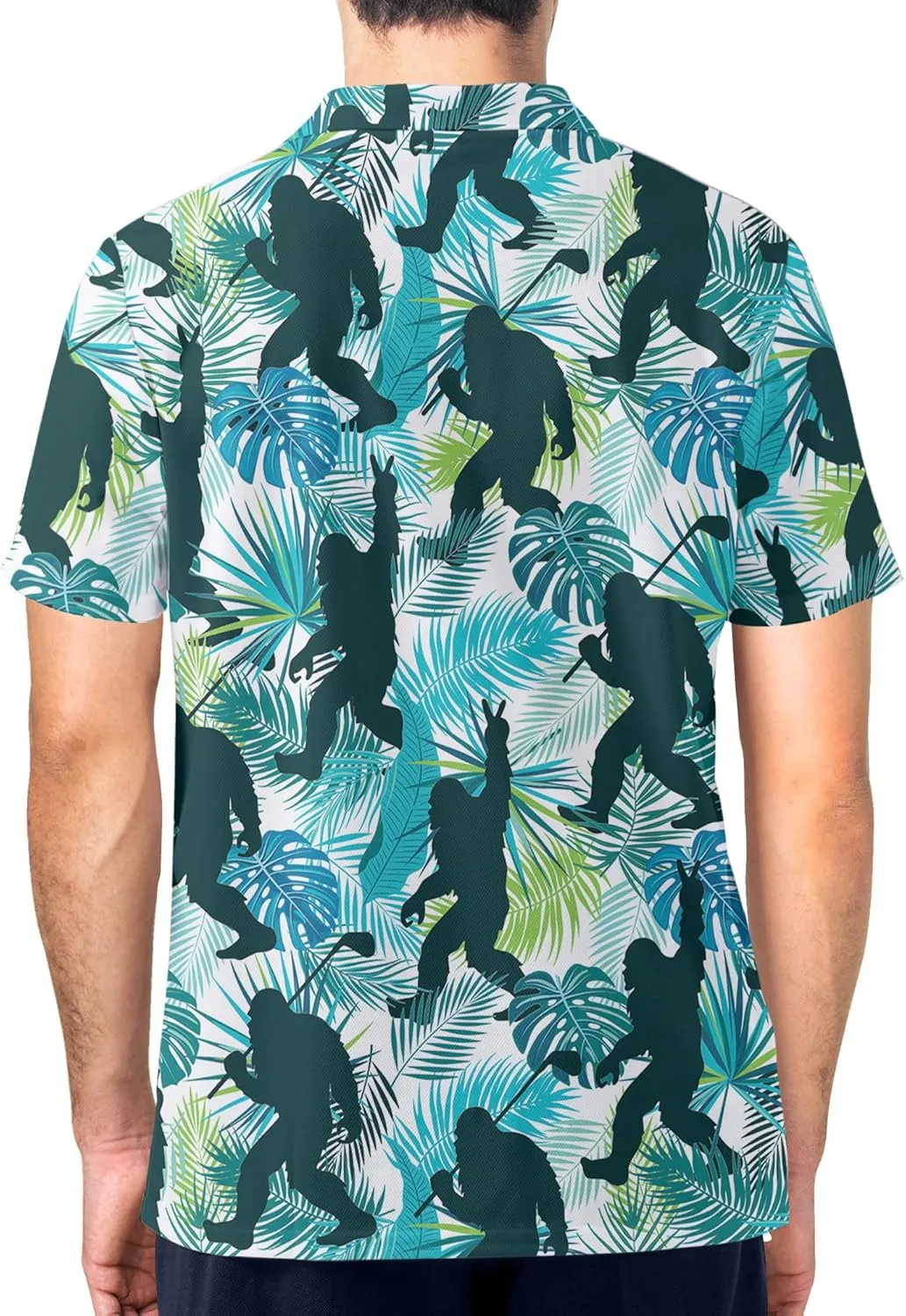 Funny Golf Shirt for Men Print Hawaiian Mens Polo Shirts Golf Gifts