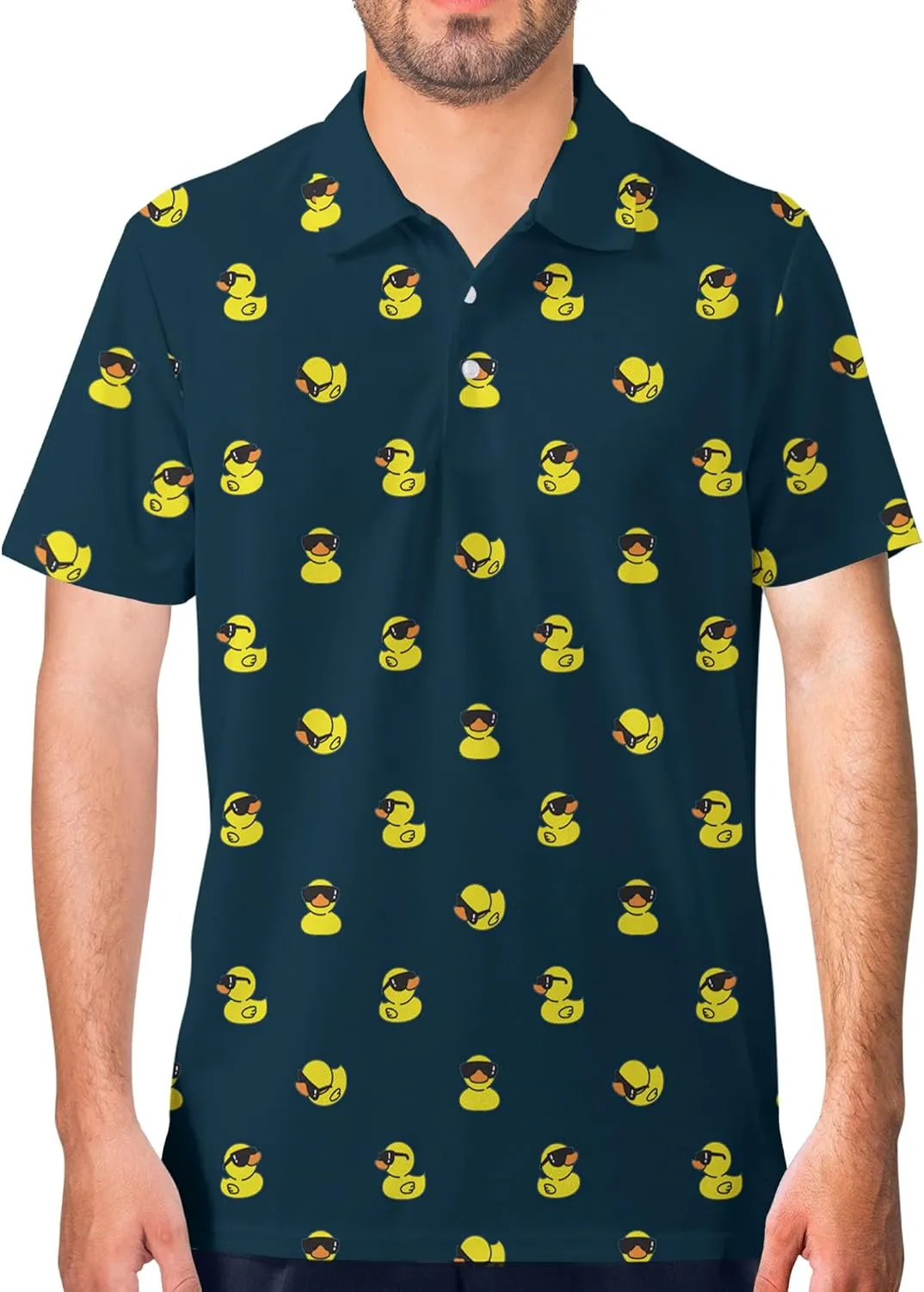 Funny Golf Shirt for Men Print Hawaiian Mens Polo Shirts Golf Gifts