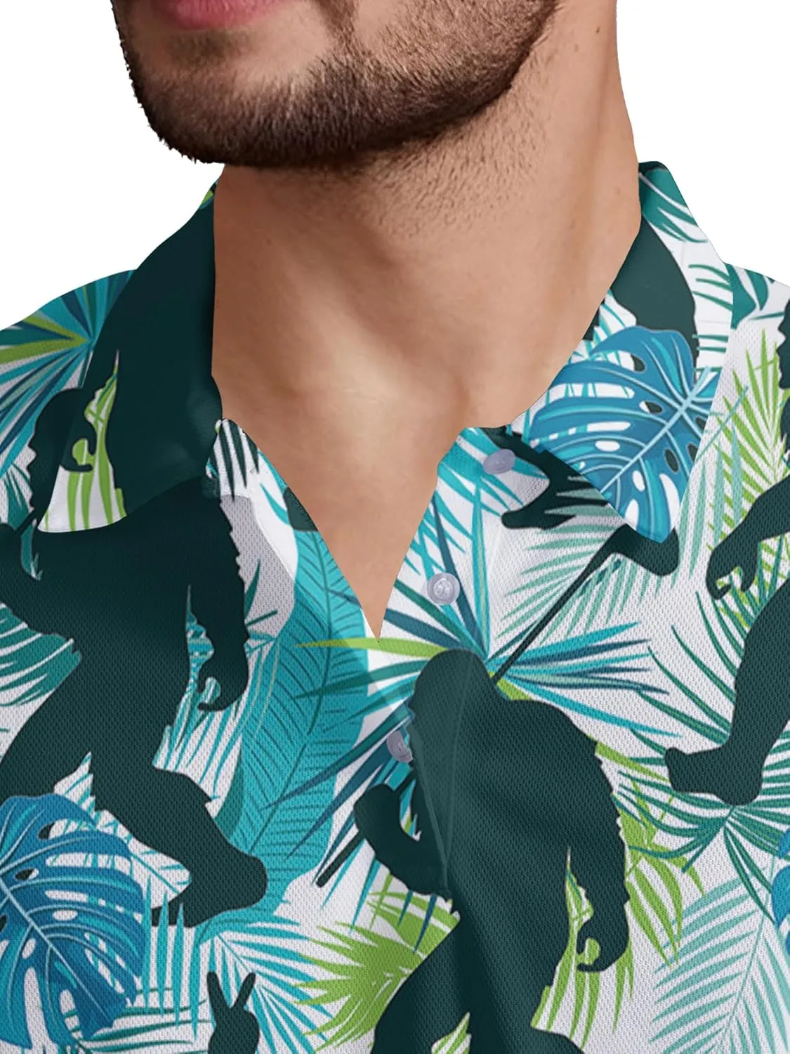 Funny Golf Shirt for Men Print Hawaiian Mens Polo Shirts Golf Gifts