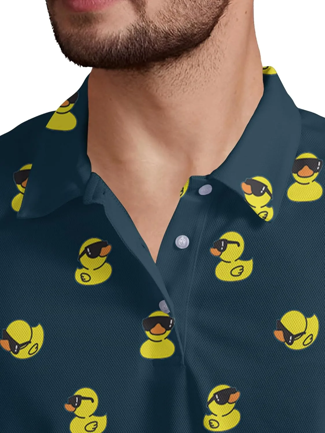 Funny Golf Shirt for Men Print Hawaiian Mens Polo Shirts Golf Gifts