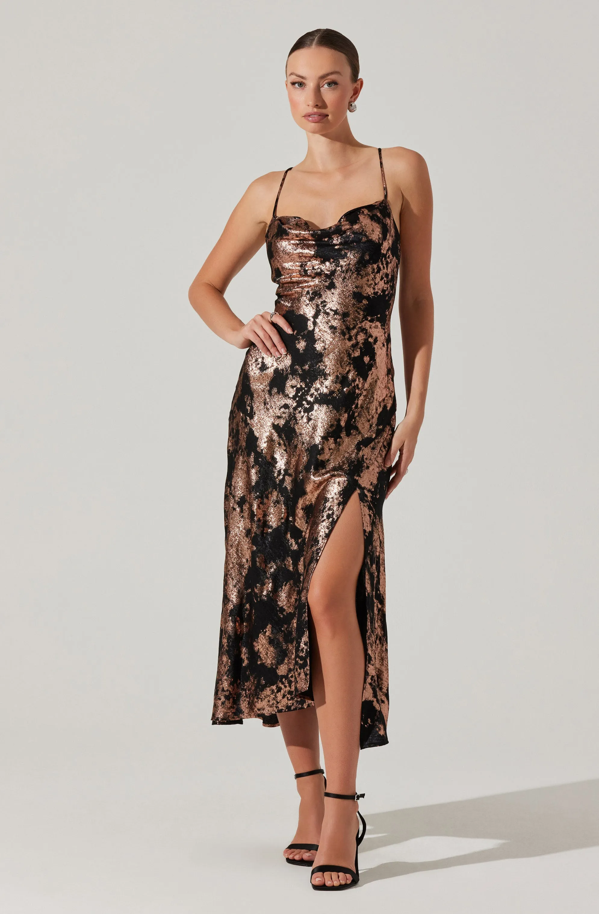 Gaia Metallic Midi Dress