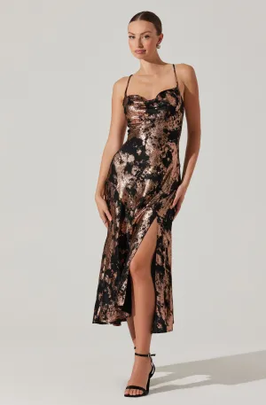 Gaia Metallic Midi Dress