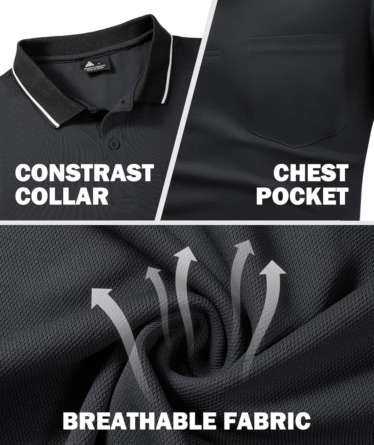 GEEK LIGHTING 5 Pack Men Polo Shirts with Pocket Multipack Golf Shirt for Men Moisture Wicking Casual Athletic Work T-Shirts