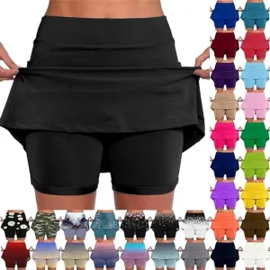 Generic Skorts for Women with Pockets - Lightweight Skirt Athletic Inner Shorts for Running Tennis Golf Workout Sports