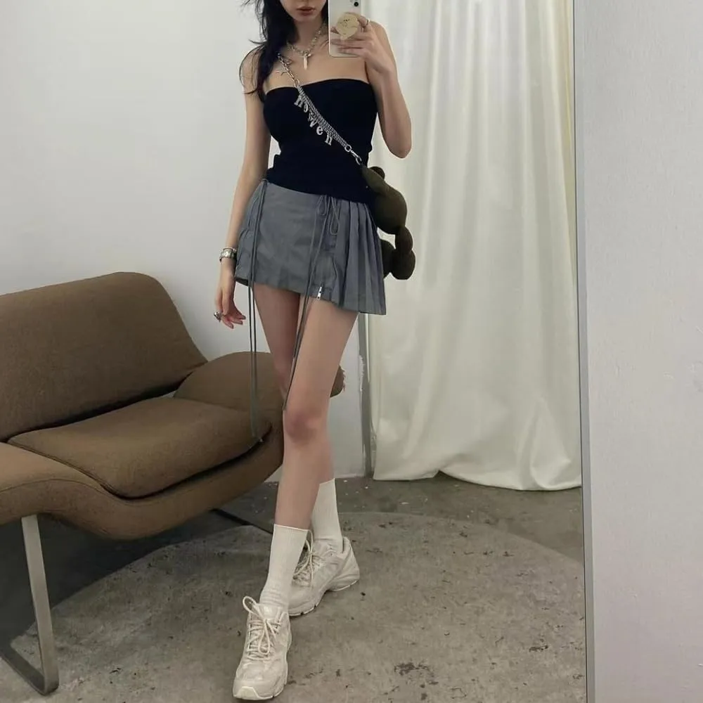 GGOOB Y2k Skirt Preppy Skirt Preppy Clothe Skorts Skirts for Women Pleated Mini Skirts for Women