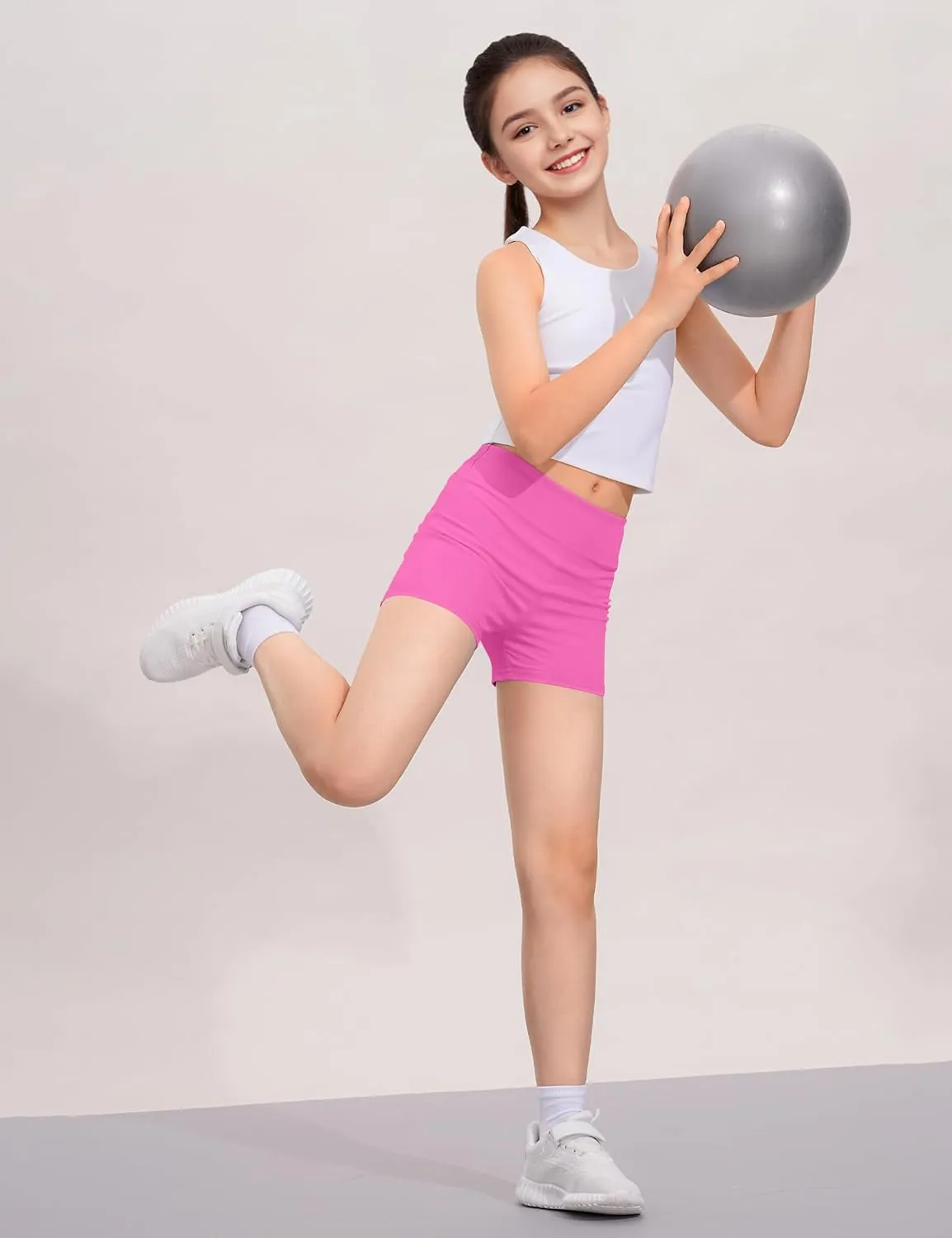 Girls Dance Shorts Biker Gymnastics Cartwheel Athletic Clothes Under Dress for Kids Youth Volleyball Tumbling