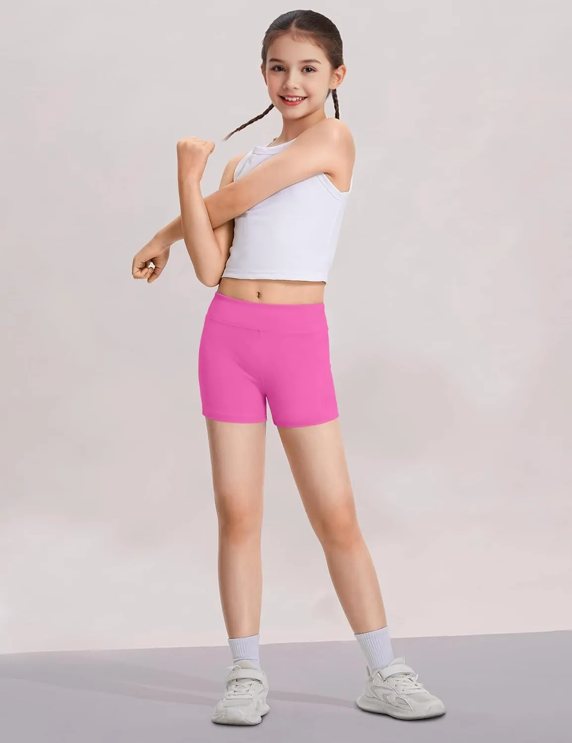Girls Dance Shorts Biker Gymnastics Cartwheel Athletic Clothes Under Dress for Kids Youth Volleyball Tumbling