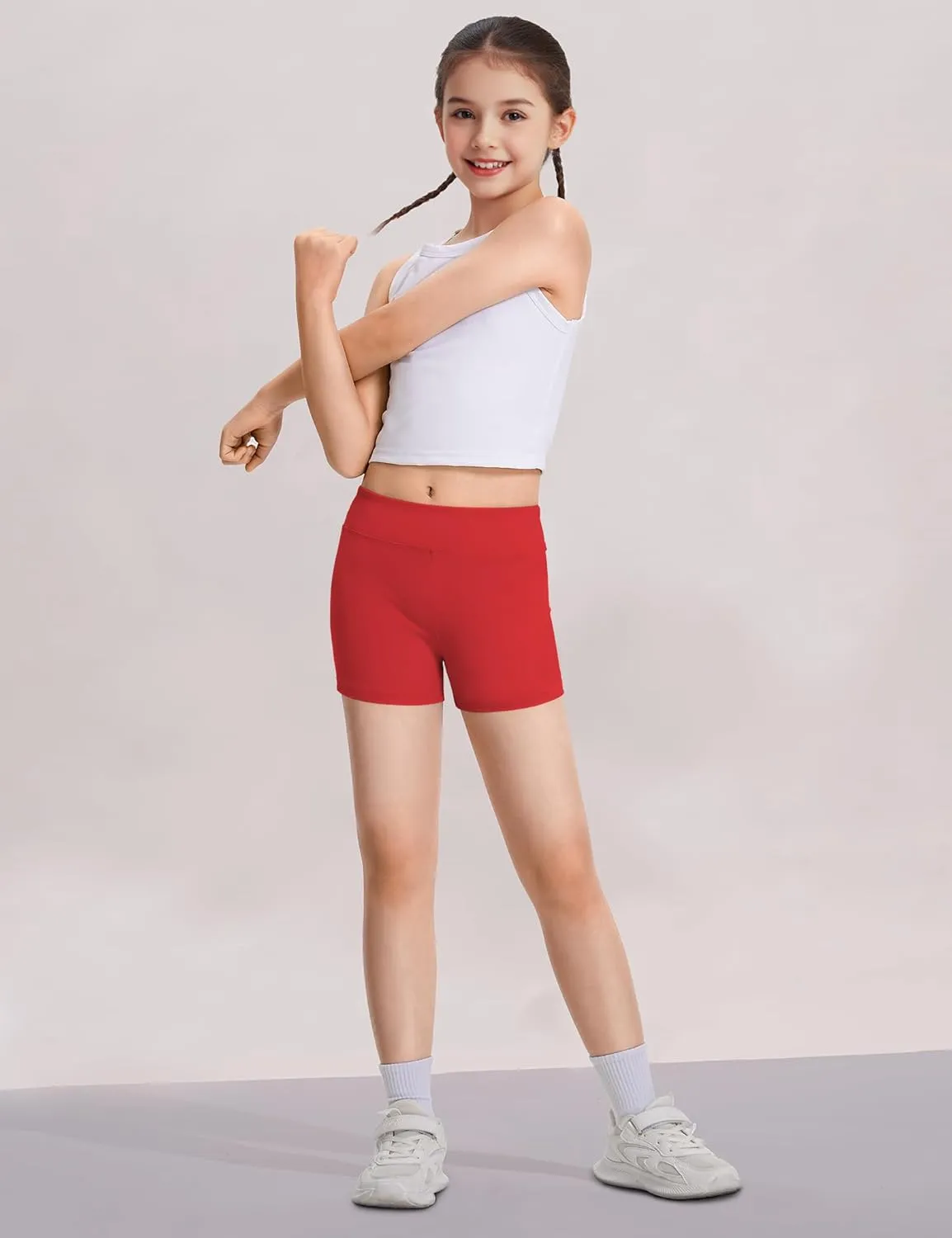 Girls Dance Shorts Biker Gymnastics Cartwheel Athletic Clothes Under Dress for Kids Youth Volleyball Tumbling