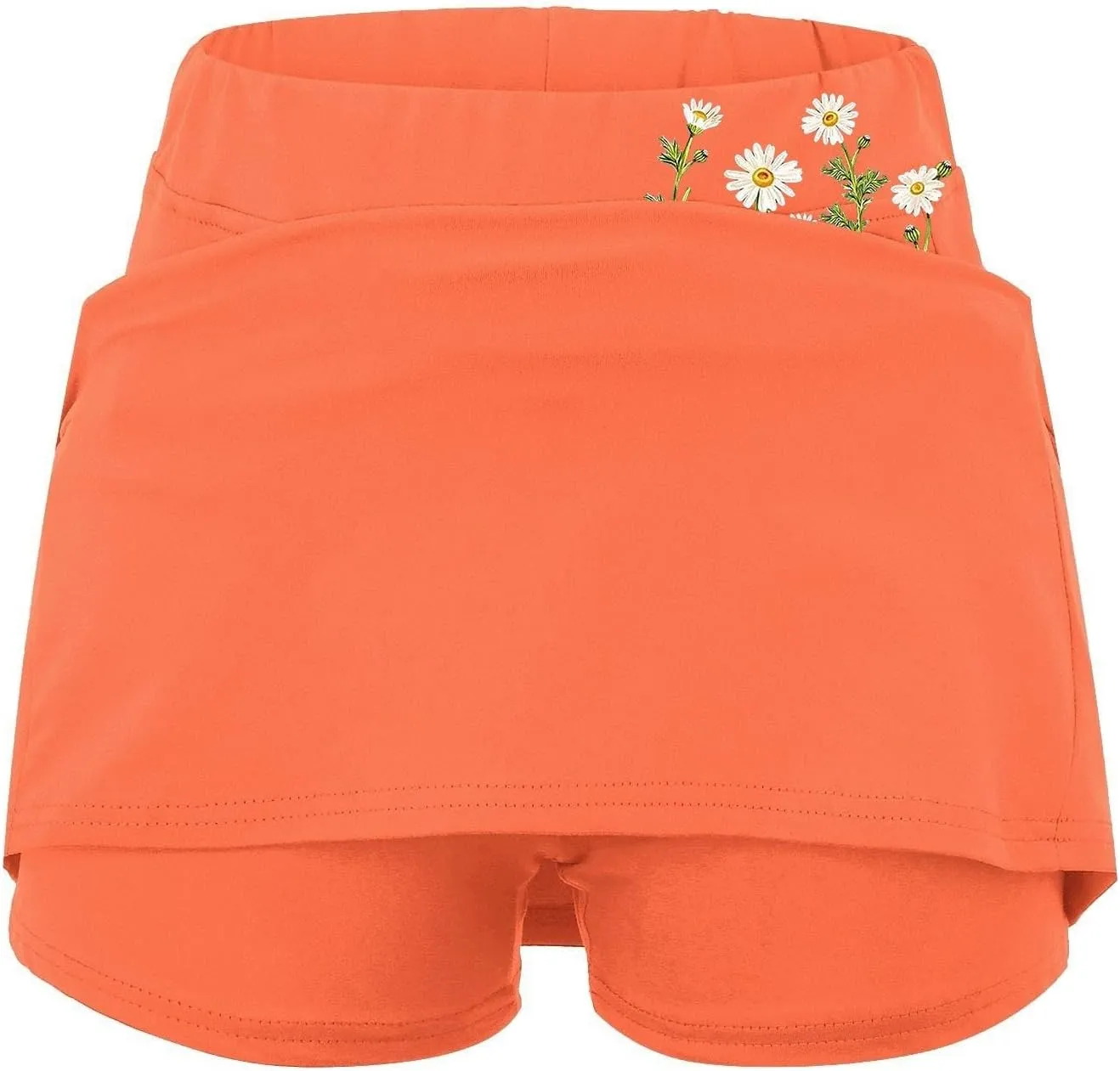Golf Skirts for Women with Pockets High Waisted Workout Tennis Skorts with Shorts 2 in 1 Midi Skort Skirt Tummy Control