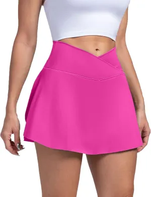 Golf Skorts for Women with Pockets Women's Skorts Womens Tennis Skirt with Shorts Underneath Plus Size High Waisted