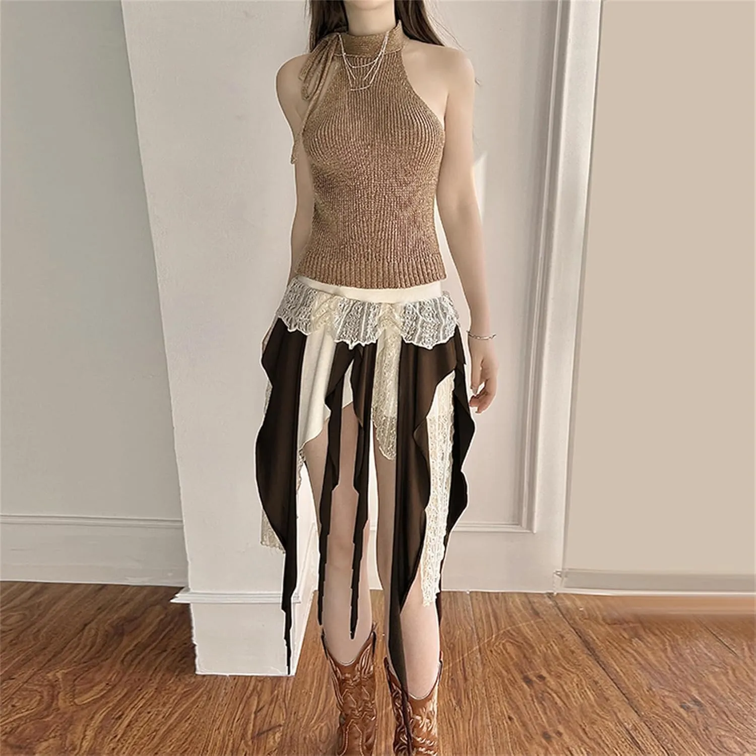 Goth Skirt Women Cute Punk Preppy Vintage Grunge Emo Y2k Harajuku Rave