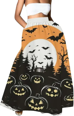 Halloween Costumes Womens Skirts Party Beach Pocket Long Maxi Skirt Fluffy Skirts for Women Halloween Skirt Tool