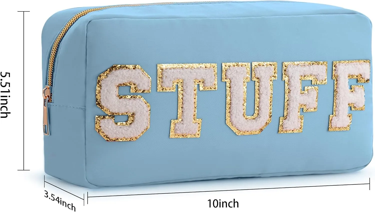 HBselect Mothers Day Gifts for Women 4 Pcs Preppy Makeup Bag Travel Stuff Bag Chenille Letter Patch Nylon Cosmetic Bag Large Capacity Easter Basket Essentials Waterproof Organizer Bag Set for Girls