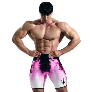 IFBB 15inch Mensphysique Board-Shorts Posing Trunks Competition (Pink_Blood) (28)