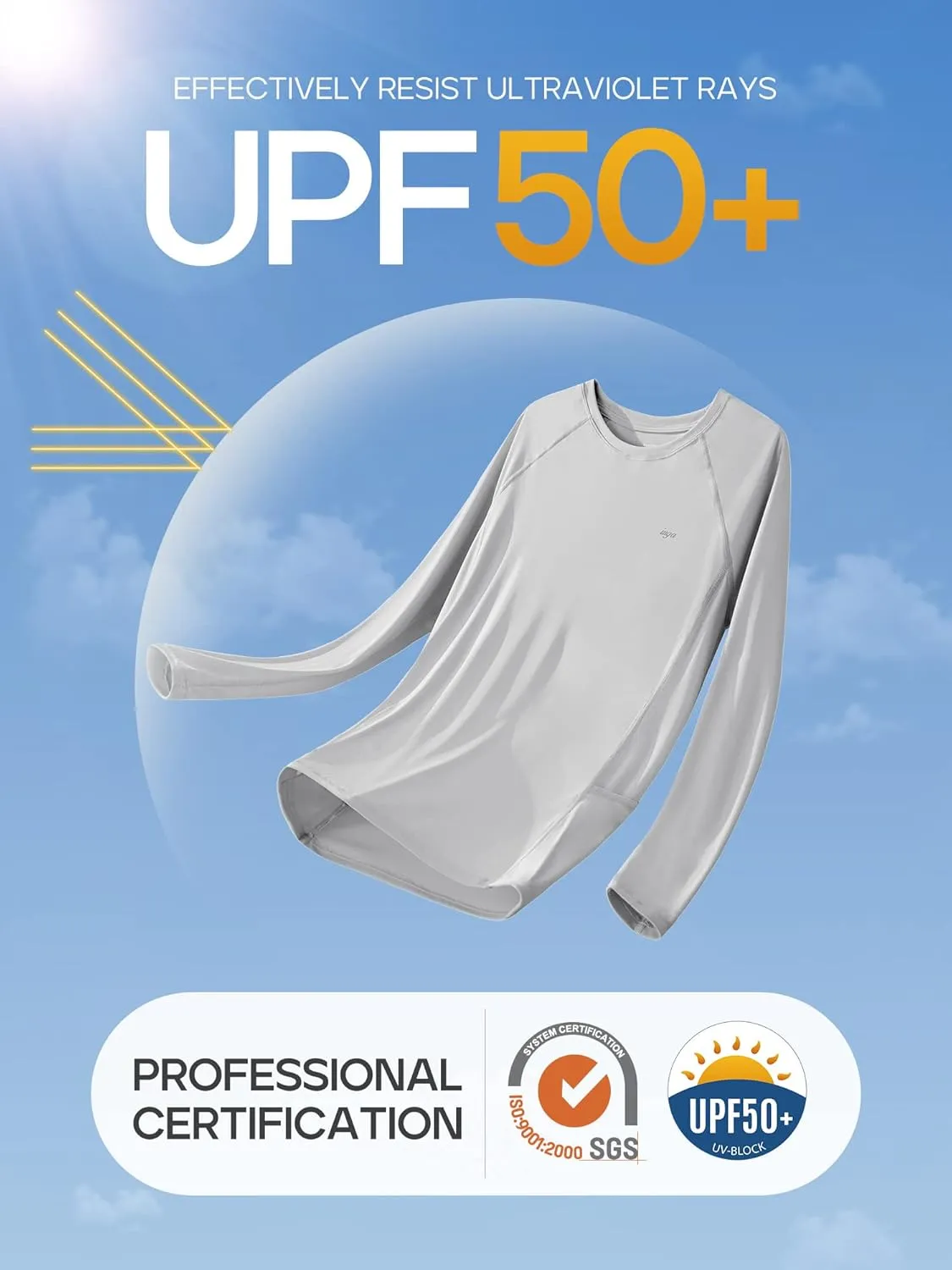 IUGA Rash Guard for Women UPF 50  SPF UV Protection Long Sleeve Workout Tops with Pockets Dry Fit Hiking Swim Shirt
