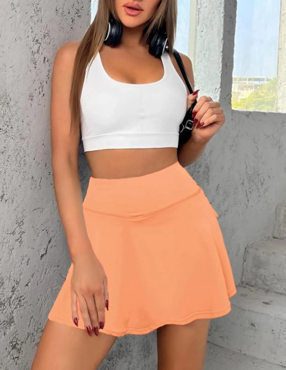 JACK SMITH Pleated Tennis Skirts for Women with Shorts 3 Pockets Golf Athletic Skort Tummy Control for Pickleball Running