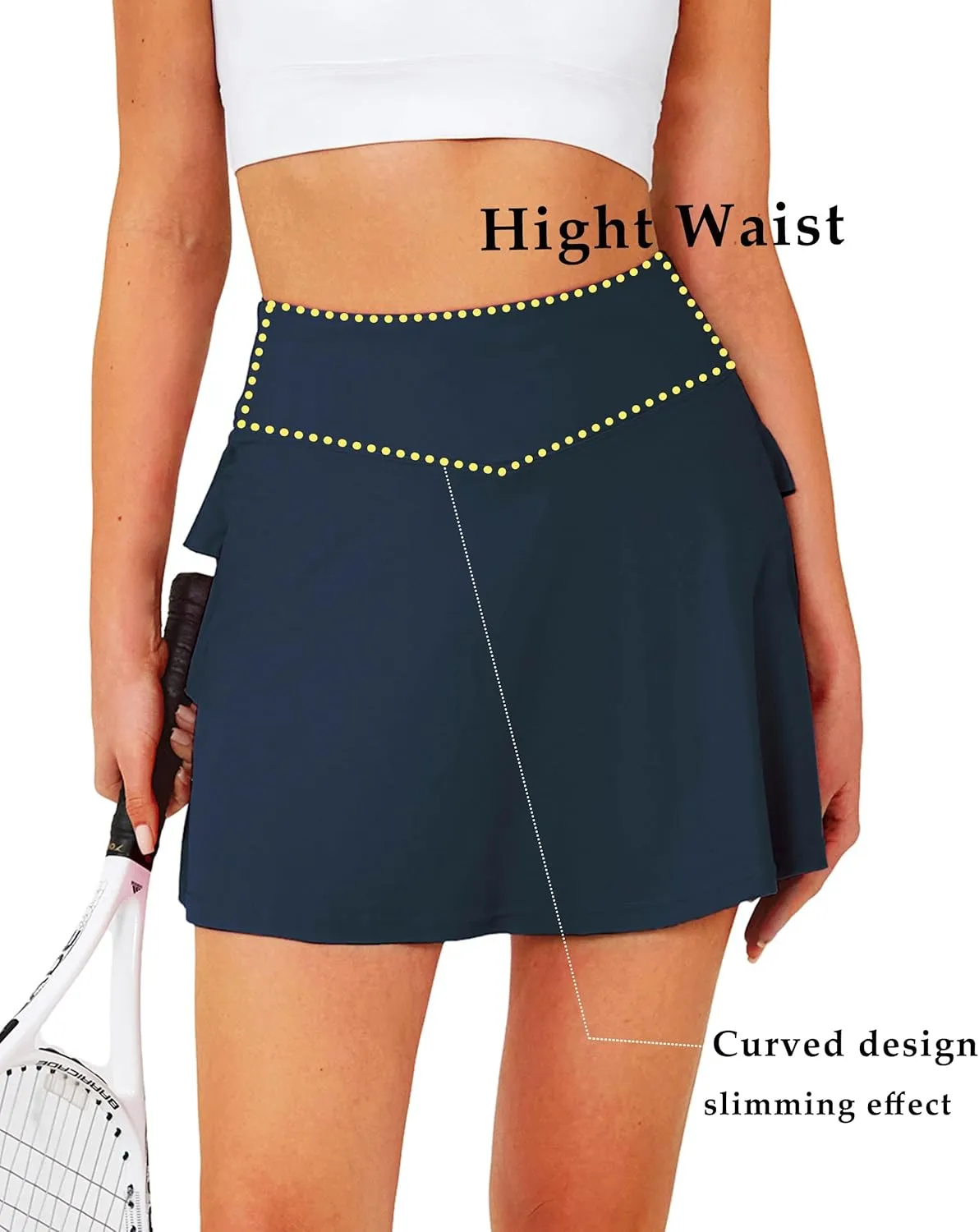 JACK SMITH Pleated Tennis Skirts for Women with Shorts 3 Pockets Golf Athletic Skort Tummy Control for Pickleball Running