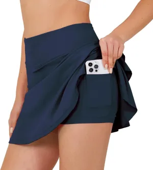 JACK SMITH Pleated Tennis Skirts for Women with Shorts 3 Pockets Golf Athletic Skort Tummy Control for Pickleball Running