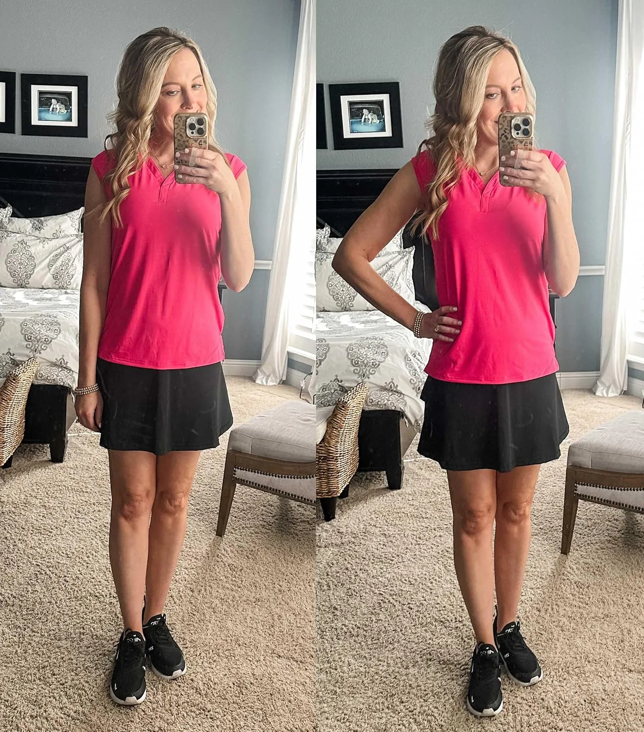 JACK SMITH Pleated Tennis Skirts for Women with Shorts 3 Pockets Golf Athletic Skort Tummy Control for Pickleball Running