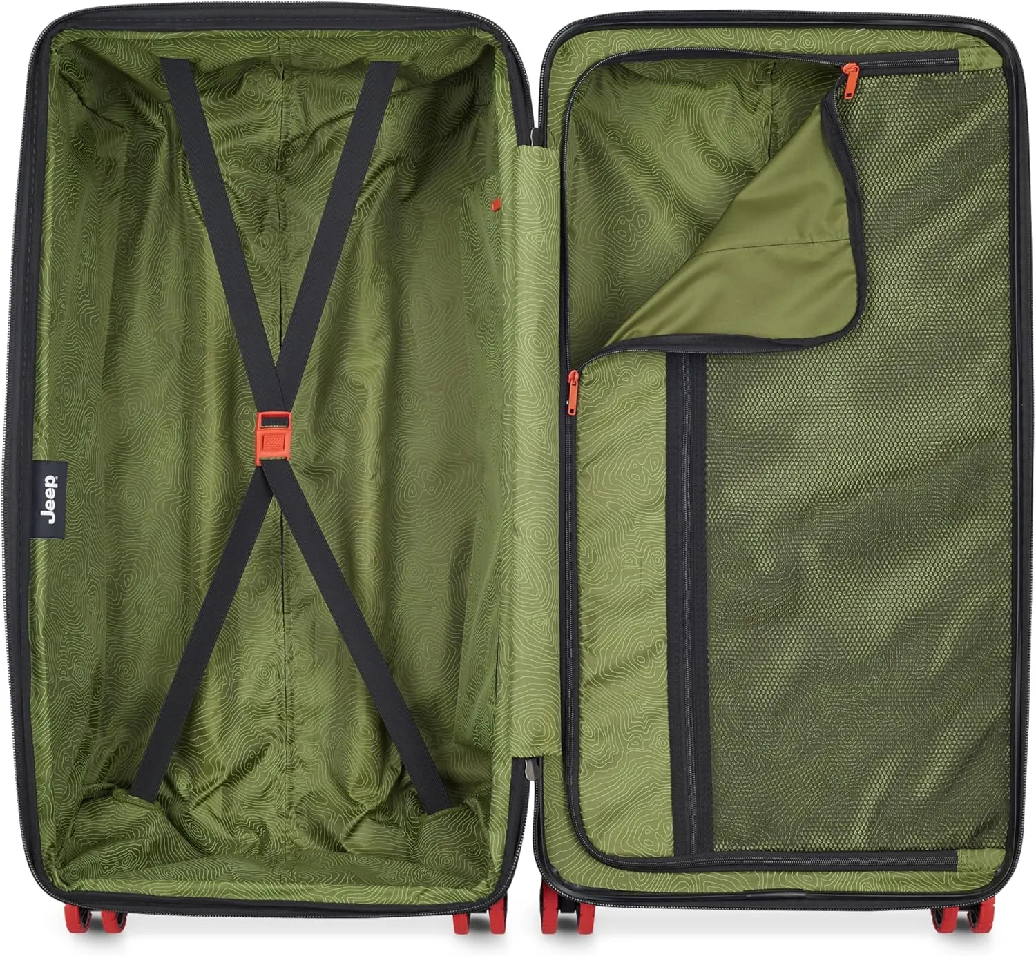 Jeep JH002B Hardside Expandable Luggage with Spinner Wheels, Chilli Pepper, Checked-Large 29 Inch