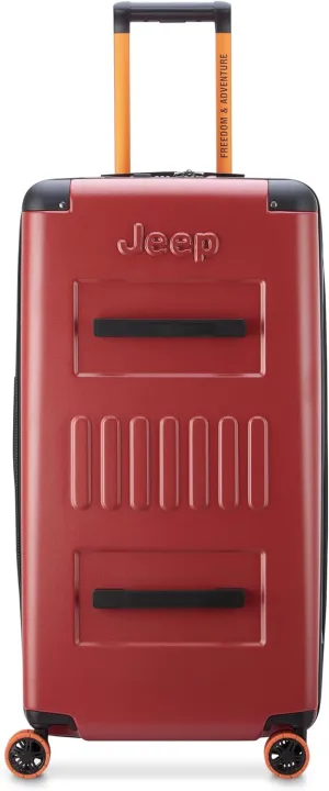 Jeep JH002B Hardside Expandable Luggage with Spinner Wheels, Chilli Pepper, Checked-Large 29 Inch