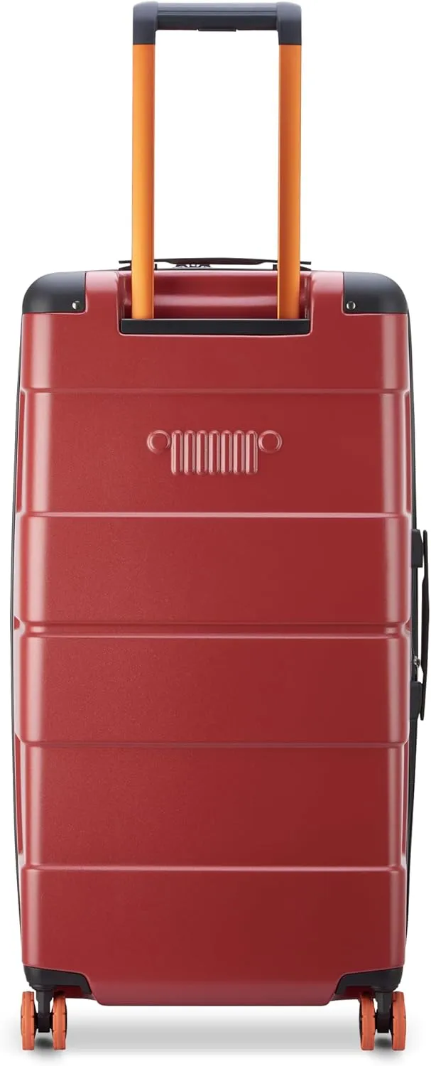Jeep JH002B Hardside Expandable Luggage with Spinner Wheels, Chilli Pepper, Checked-Large 29 Inch