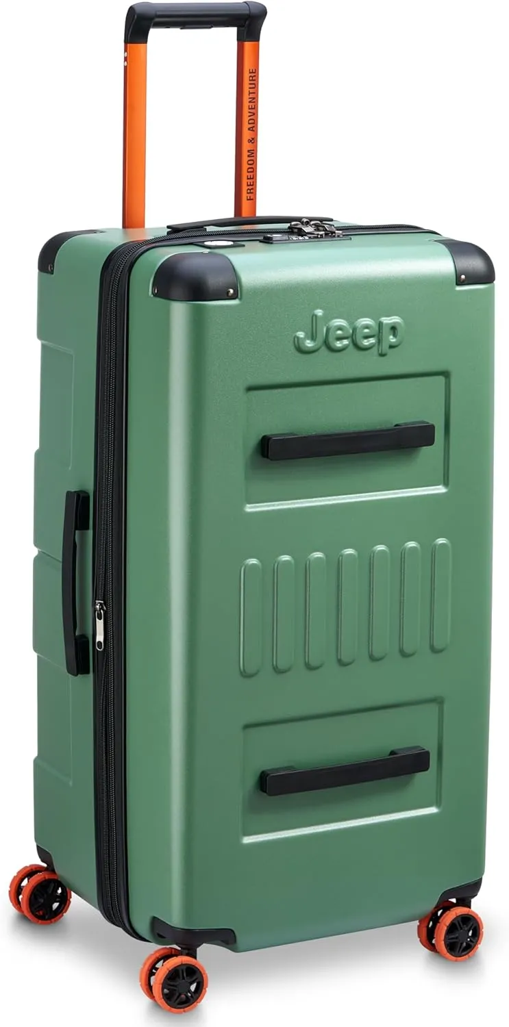 Jeep JH002B Hardside Expandable Luggage with Spinner Wheels, Elm Green, 2 Piece Set 19/29 Inch