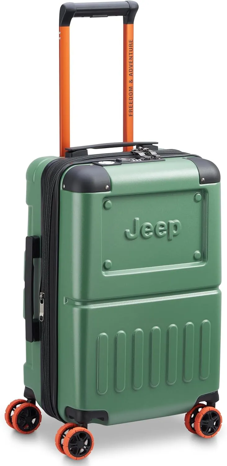 Jeep JH002B Hardside Expandable Luggage with Spinner Wheels, Elm Green, 2 Piece Set 19/29 Inch