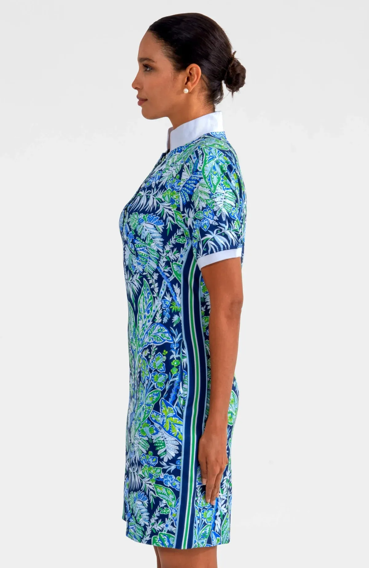 Jersey Serve It Up Dress - Vintage Vines - Navy