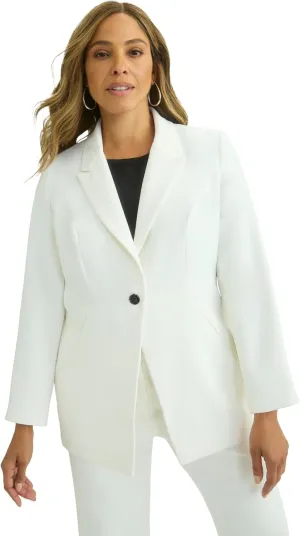 Jessica London Women's Plus Size Long Sleeve Bi-Stretch Blazer Jacket Work Office