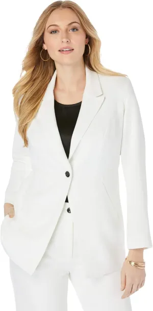 Jessica London Women's Plus Size Long Sleeve Bi-Stretch Blazer Jacket Work Office