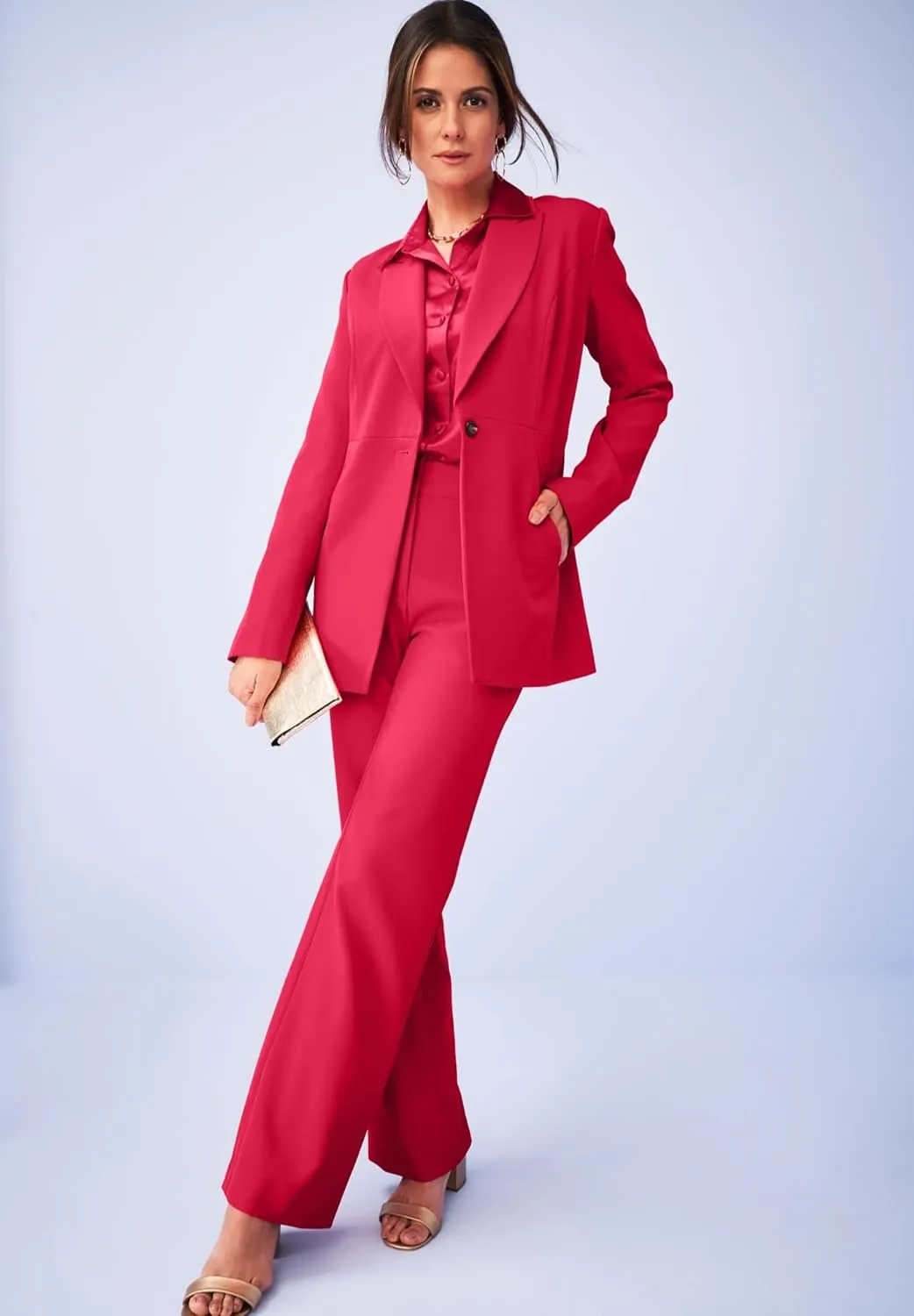 Jessica London Women's Plus Size Long Sleeve Bi-Stretch Blazer Jacket Work Office