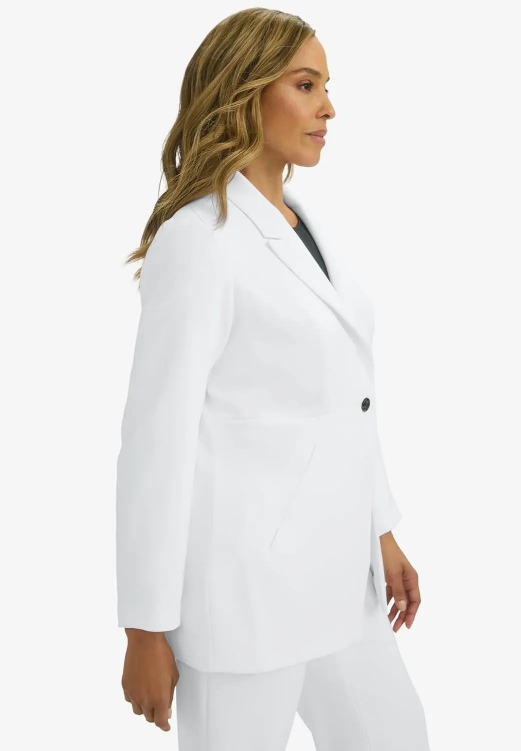 Jessica London Women's Plus Size Long Sleeve Bi-Stretch Blazer Jacket Work Office
