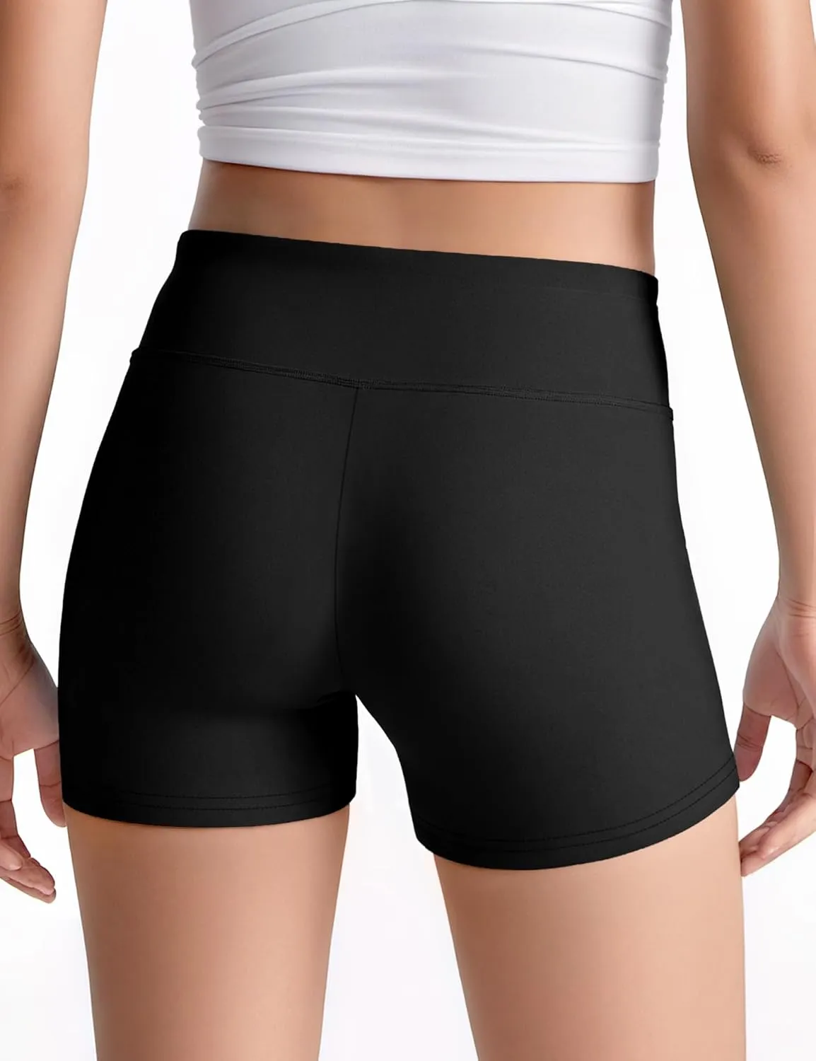 JOCMIC Girls Athletic Shorts Kids Dance High Waisted Yoga Short for Bike Gym Volleyball Running
