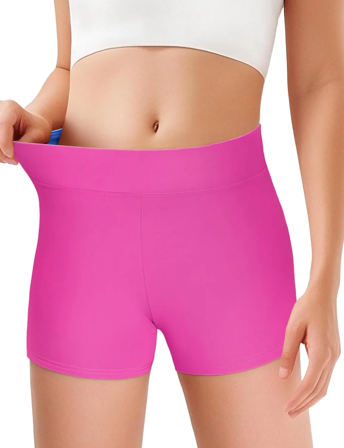 JOCMIC Girls Athletic Shorts Kids Dance High Waisted Yoga Short for Bike Gym Volleyball Running