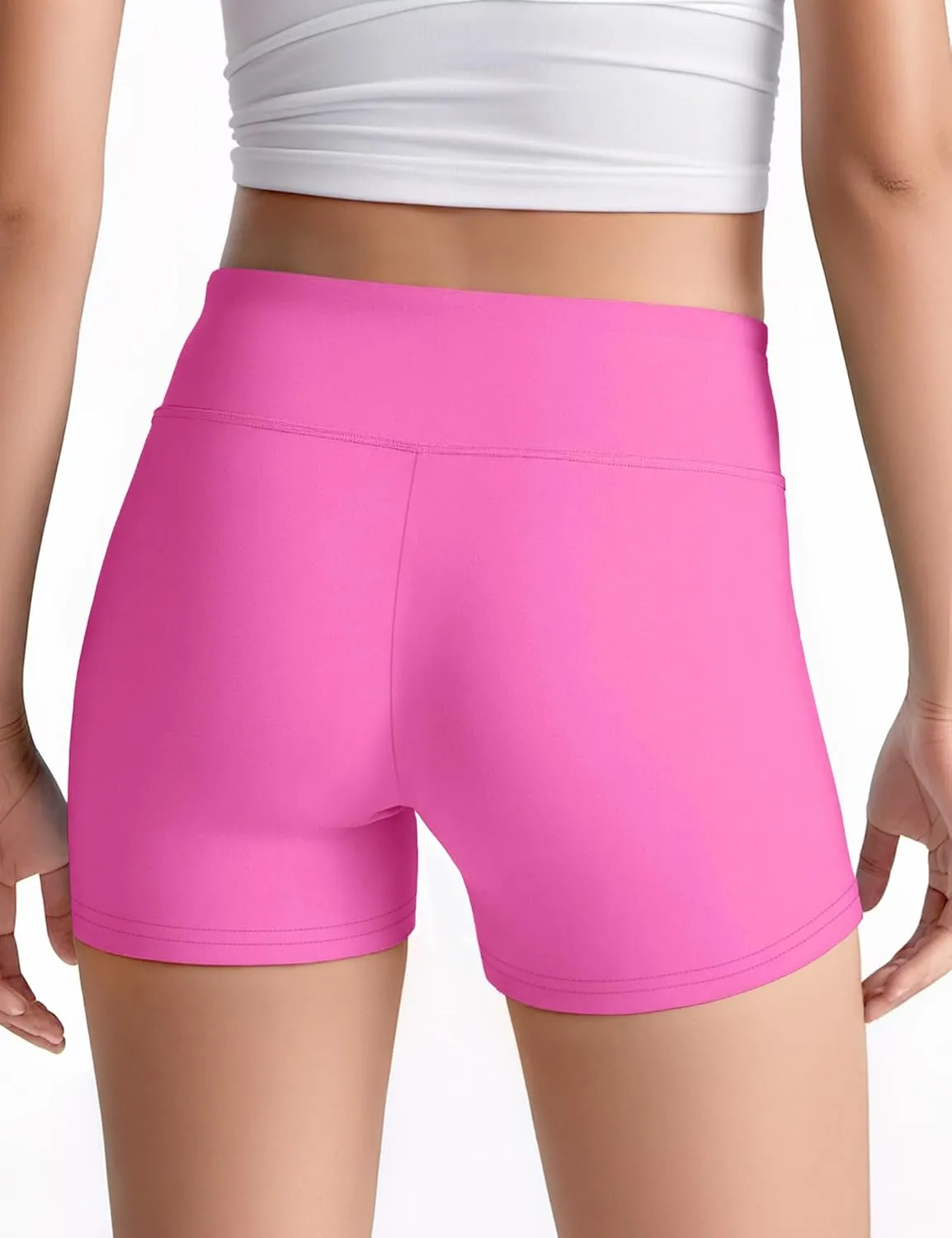 JOCMIC Girls Athletic Shorts Kids Dance High Waisted Yoga Short for Bike Gym Volleyball Running