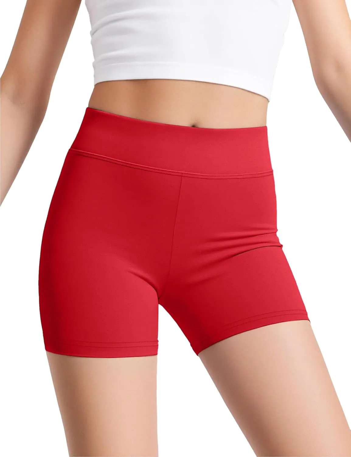 JOCMIC Girls Athletic Shorts Kids Dance High Waisted Yoga Short for Bike Gym Volleyball Running