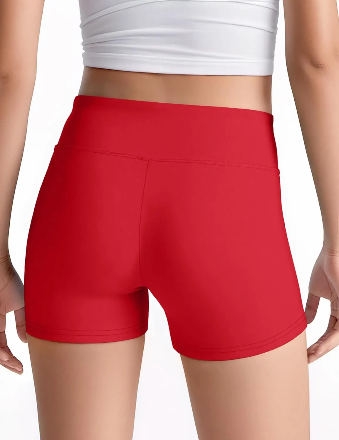 JOCMIC Girls Athletic Shorts Kids Dance High Waisted Yoga Short for Bike Gym Volleyball Running