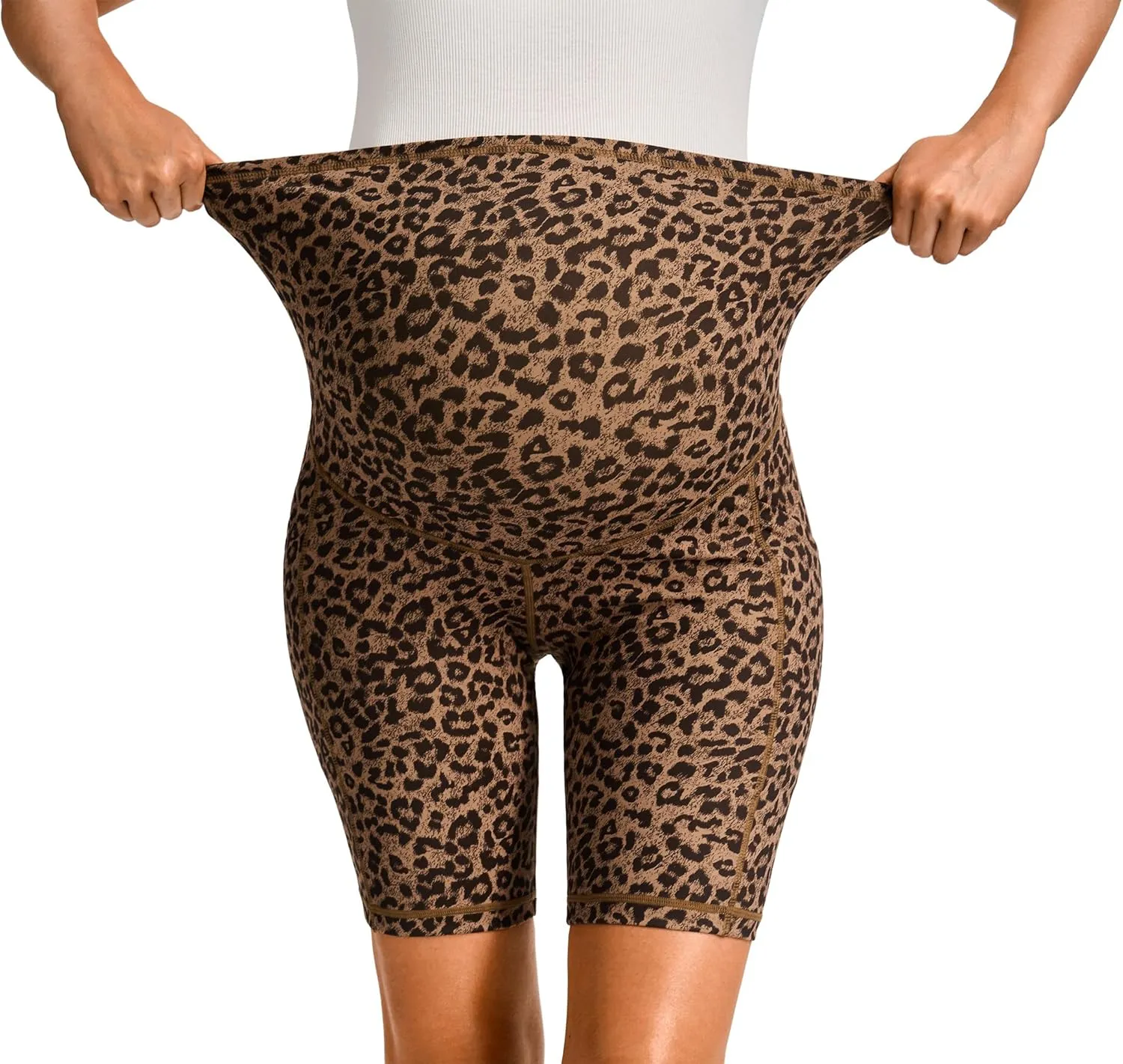 JOYSPELS Maternity Shorts Over The Belly Bump Athletic Workout Pregnancy Short with Pockets