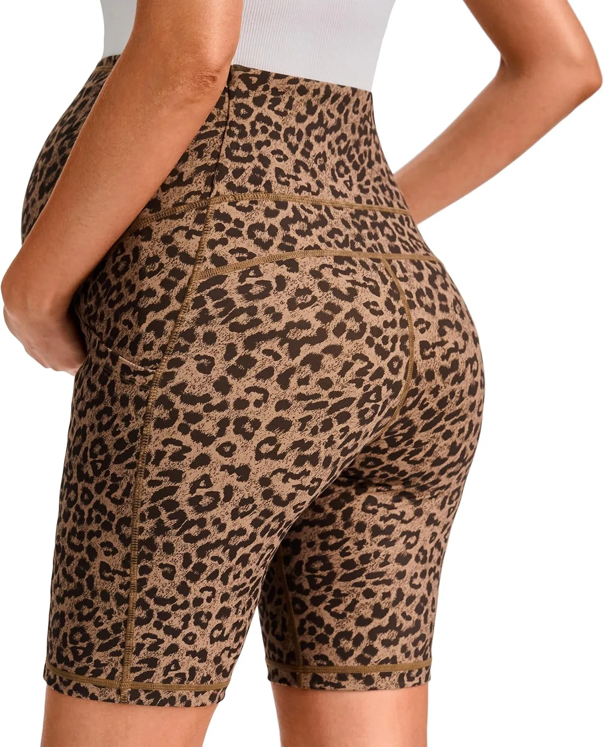 JOYSPELS Maternity Shorts Over The Belly Bump Athletic Workout Pregnancy Short with Pockets