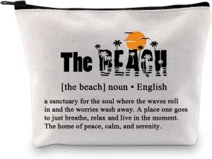 JXGZSO Beach Theme Toiletry Bag Travel Cosmetic Bags For Women Summer Vacation Beach Gift Beach Lover Pouch