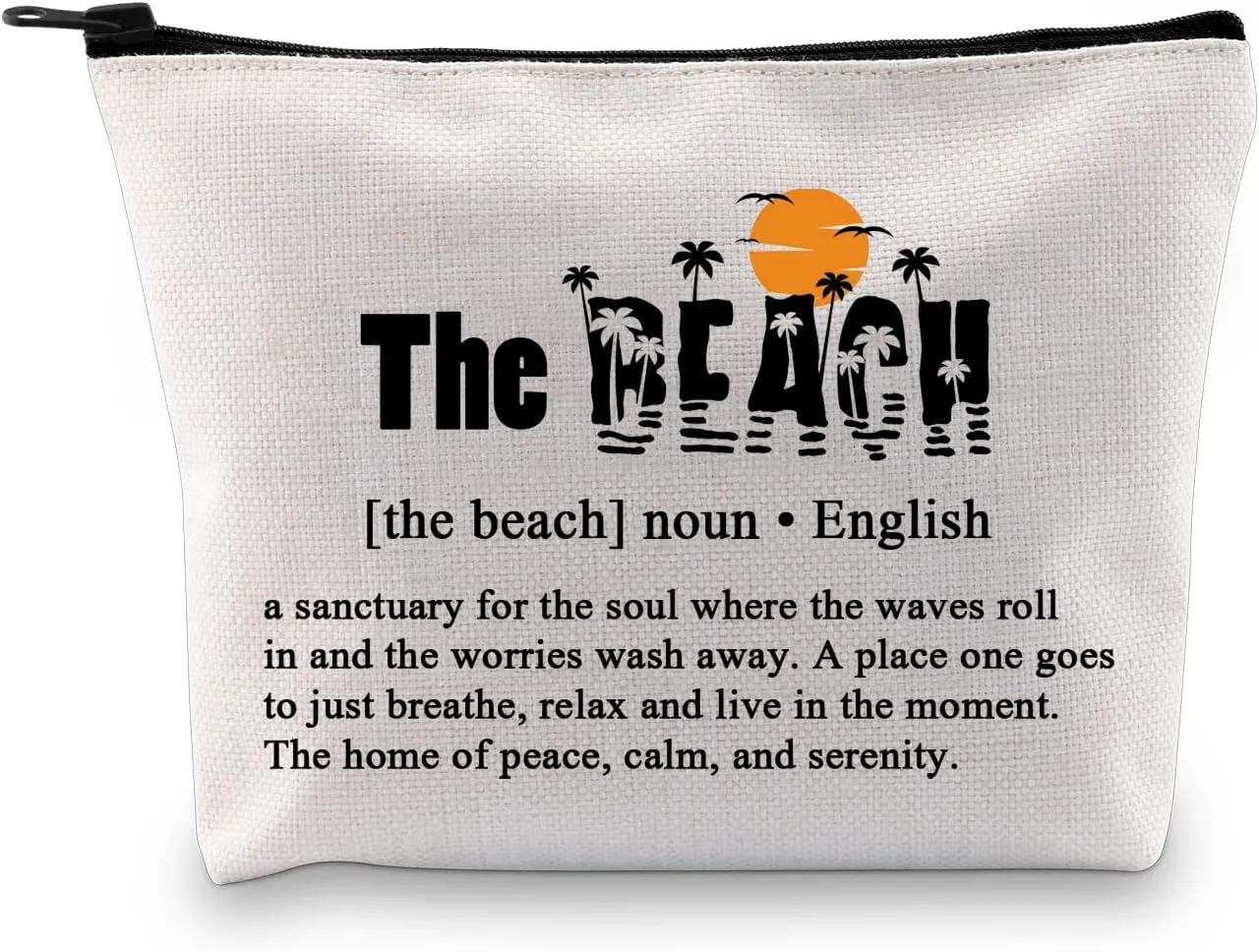 JXGZSO Beach Theme Toiletry Bag Travel Cosmetic Bags For Women Summer Vacation Beach Gift Beach Lover Pouch