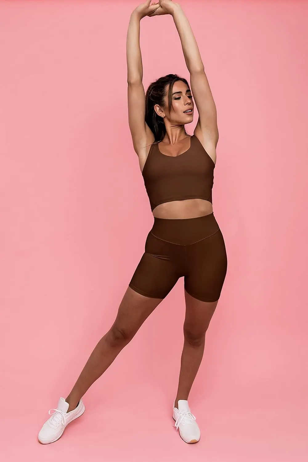 Kamo Fitness Ellyn High Waisted Yoga Shorts 6" Inseam Butt Lifting Tie Dye Soft Workout Pants Tummy Control